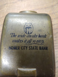 Vtg Metal 1935 Ford Taxi Coin Bank "The Wide Awake Bank" Banthrico Great Shape!
