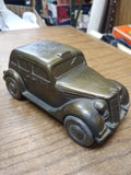 Vtg Metal 1935 Ford Taxi Coin Bank "The Wide Awake Bank" Banthrico Great Shape!
