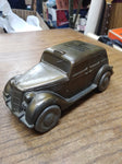 Vtg Metal 1935 Ford Taxi Coin Bank "The Wide Awake Bank" Banthrico Great Shape!