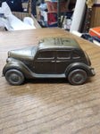 Vtg Metal 1935 Ford Taxi Coin Bank "The Wide Awake Bank" Banthrico Great Shape!