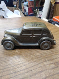 Vtg Metal 1935 Ford Taxi Coin Bank "The Wide Awake Bank" Banthrico Great Shape!