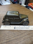 Vtg Metal 1935 Ford Taxi Coin Bank "The Wide Awake Bank" Banthrico Great Shape!