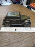 Vtg Metal 1935 Ford Taxi Coin Bank "The Wide Awake Bank" Banthrico Great Shape!