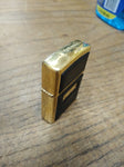 Vtg 1999 Zippo Cigarette Lighter Polished Gold Tone Ultralite Black Nice Snap!
