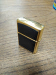 Vtg 1999 Zippo Cigarette Lighter Polished Gold Tone Ultralite Black Nice Snap!
