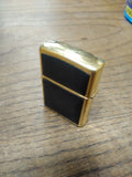 Vtg 1999 Zippo Cigarette Lighter Polished Gold Tone Ultralite Black Nice Snap!