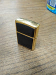 Vtg 1999 Zippo Cigarette Lighter Polished Gold Tone Ultralite Black Nice Snap!