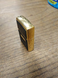 Vtg 1999 Zippo Cigarette Lighter Polished Gold Tone Ultralite Black Nice Snap!
