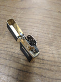 Vtg 1999 Zippo Cigarette Lighter Polished Gold Tone Ultralite Black Nice Snap!
