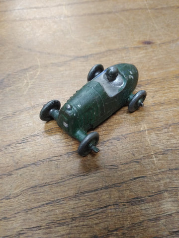 Vtg Barclay Die Cast Metal Midget Racer Metal Wheels Driver Green Paint Nice 2"