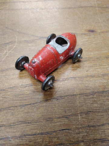 Vtg Barclay Die Cast Metal Midget Racer Metal Wheels No Driver Red Paint Nice 2"