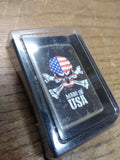 NOS Sealed 2018 Zippo Cig Lighter Patriot Made In USA Flag Skull&Crossbones Box