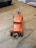 Vtg RARE 1930's Slush Mold Metal Toy Tow Truck Working Headlight 4" White Rubber