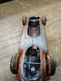 Vtg RARE 1930's Slush Mold Metal Toy Tow Truck Working Headlight 4" White Rubber