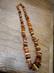 Vtg Amber Cognac Butterscotch Hand Tied Graduated Natural Necklace 116 Gram 30"L