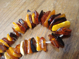 Vtg Amber Cognac Butterscotch Hand Tied Graduated Natural Necklace 116 Gram 30"L