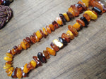 Vtg Amber Cognac Butterscotch Hand Tied Graduated Natural Necklace 116 Gram 30"L