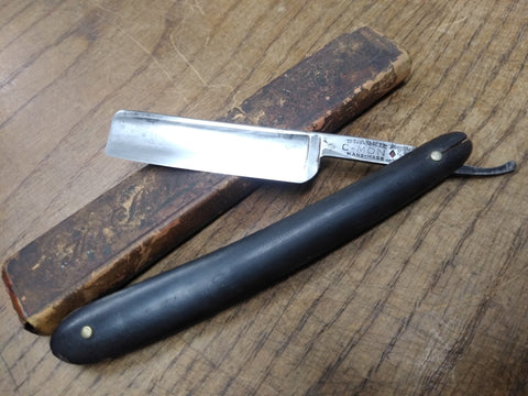 Vtg Blackie C-Mon Hand Made Red Diamond Straight Razor Monkhouse Ellicotville NY
