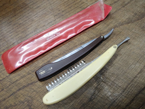 Vtg 2Pc Lot Durham Duplex + K.R Witte Straight Razor Solingen Germany USA Nice!