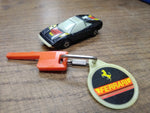 Vtg 1980 Burnin Key Cars Black Ferrari Complete w/Key and Glow Tag Works Great!