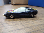 Vtg 1980 Burnin Key Cars Black Ferrari Complete w/Key and Glow Tag Works Great!