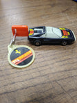 Vtg 1980 Burnin Key Cars Black Ferrari Complete w/Key and Glow Tag Works Great!