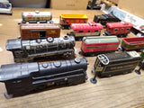 Vtg Marx Train Set 2 Steam Engines 10 Cars Layout Buildings Background in Box!