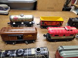 Vtg Marx Train Set 2 Steam Engines 10 Cars Layout Buildings Background in Box!