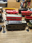 Vtg Marx Train Set 2 Steam Engines 10 Cars Layout Buildings Background in Box!