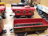 Vtg Marx Train Set 2 Steam Engines 10 Cars Layout Buildings Background in Box!