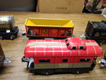 Vtg Marx Train Set 2 Steam Engines 10 Cars Layout Buildings Background in Box!