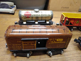 Vtg Marx Train Set 2 Steam Engines 10 Cars Layout Buildings Background in Box!