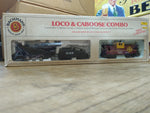 Vtg Bachmann HO Scale Santa Fe 0-6-0 Loco w/Tender & Caboose #834 Original Box