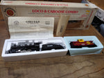 Vtg Bachmann HO Scale Santa Fe 0-6-0 Loco w/Tender & Caboose #834 Original Box
