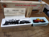 Vtg Bachmann HO Scale Santa Fe 0-6-0 Loco w/Tender & Caboose #834 Original Box