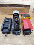 Vtg Bachmann HO Scale Santa Fe 0-6-0 Loco w/Tender & Caboose #834 Original Box