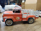 Vtg 1950's HUBLEY Pressed Steel Stake Bed Pick Up Truck and Trailer Good Shape!!
