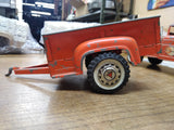 Vtg 1950's HUBLEY Pressed Steel Stake Bed Pick Up Truck and Trailer Good Shape!!