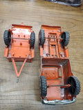 Vtg 1950's HUBLEY Pressed Steel Stake Bed Pick Up Truck and Trailer Good Shape!!