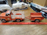 Vtg 1950's HUBLEY Pressed Steel Stake Bed Pick Up Truck and Trailer Good Shape!!