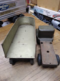 Vtg 1950's Structo Grain Company Pressed Steel Semi Truck and Trailer Good Shape