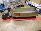 Vtg 1950's Structo Grain Company Pressed Steel Semi Truck and Trailer Good Shape