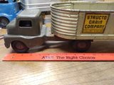 Vtg 1950's Structo Grain Company Pressed Steel Semi Truck and Trailer Good Shape