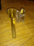 Vtg 2 Piece Razor Lot Gem Travel Razor w/Box Unbranded 3 Piece Brass Comb Razor