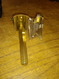 Vtg 2 Piece Razor Lot Gem Travel Razor w/Box Unbranded 3 Piece Brass Comb Razor