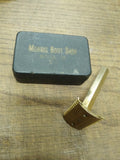 Vtg 2 Piece Razor Lot Gem Travel Razor w/Box Unbranded 3 Piece Brass Comb Razor