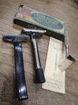 Vtg Men's 3 Piece Safety Razor Lot Keen Kutter w/Box & Papers Enders Speed Gem