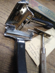 Vtg Men's 3 Piece Safety Razor Lot Keen Kutter w/Box & Papers Enders Speed Gem