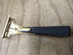 Vtg Mens Eversharp Hydro-magic Injector Safety Razor Gold Tone Head Black Handle