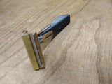 Vtg Mens Eversharp Hydro-magic Injector Safety Razor Gold Tone Head Black Handle